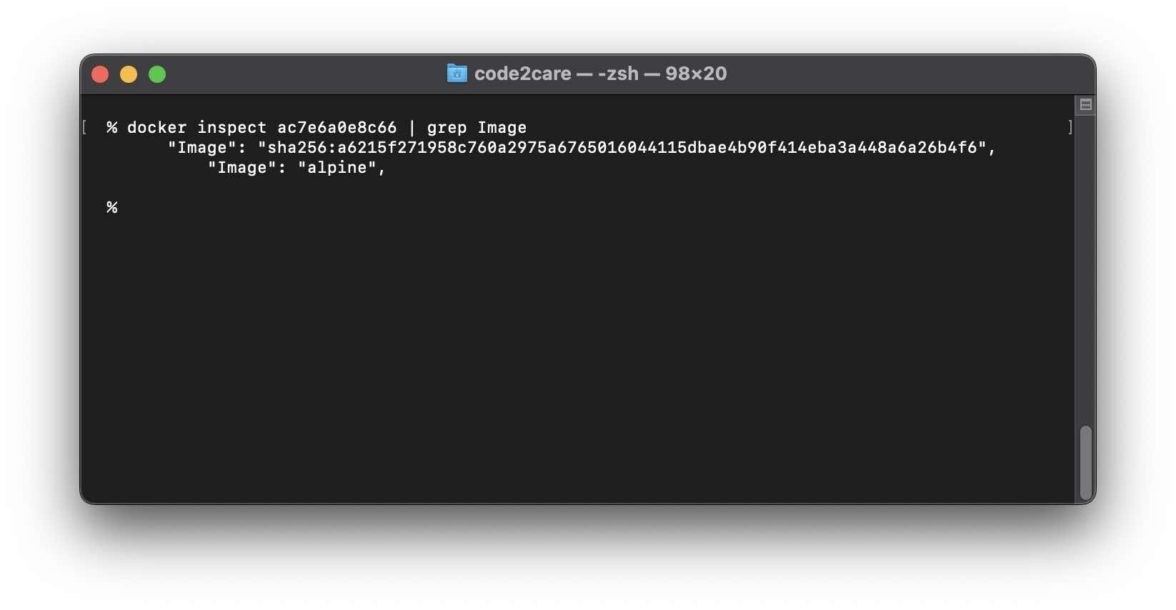 Get Sha256 Container ID using Inspect Command